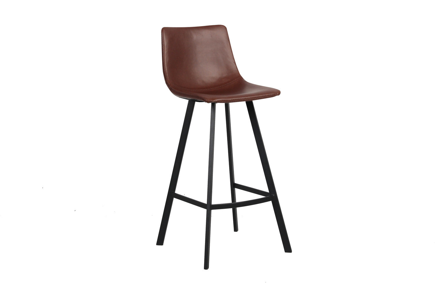 Mirello Barstoel - Bruin PU-Leer met Metalen Onderstel